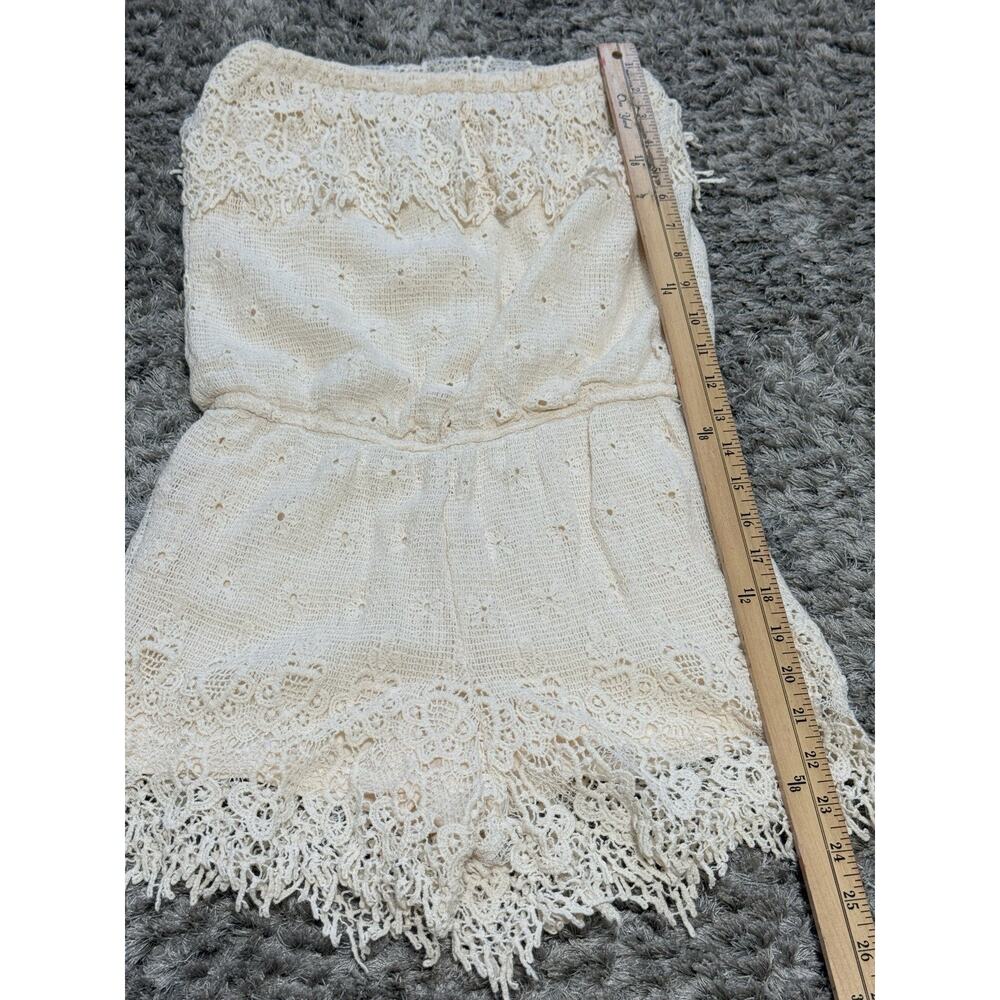 Jolt Women’s Strapless Crochet Lace Romper Cream Boho Beach Resortwear Size S - Picture 15 of 16